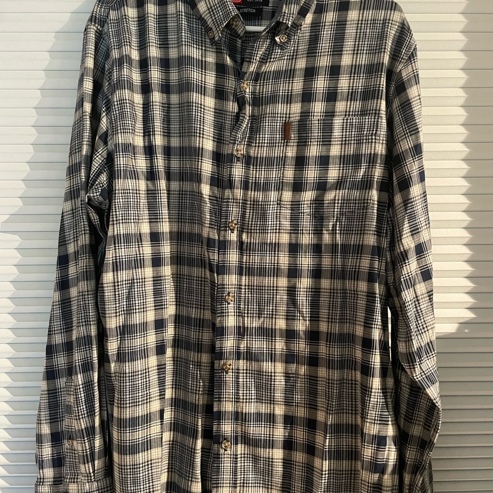 Men's Plaid Shirt - Black and White